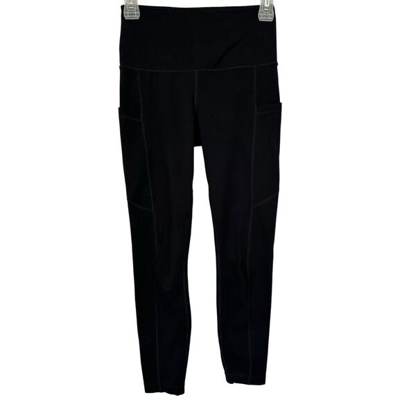 2/$15 Yogalicious Lux High Waist Cropped Leggings Pockets Black Size XS - Picture 2 of 10